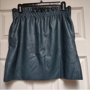 Faux leather paper bag skirt